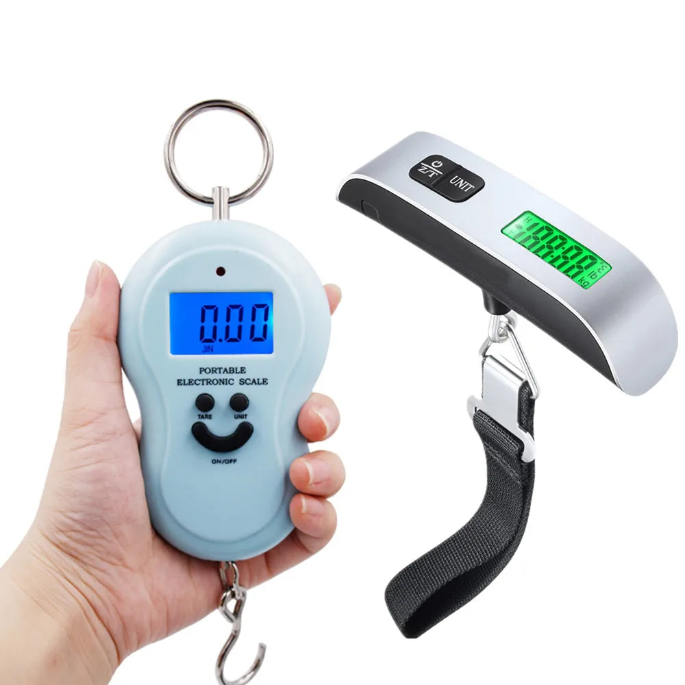 Цифровые весы для багажа 50 кг/110 фунтов, подвесные весы 40 кг*10 г с подсветкой, электронные портативные дорожные весы для чемодана, подвесные весы