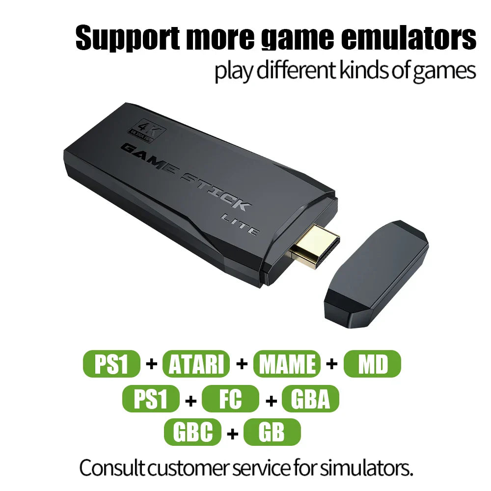 Игровые джойстики M8 Console 2.4G Dual Wireless Controller Game Stick 4K 10000 игр 64 ГБ Ретро-игра для PS1 Рождество