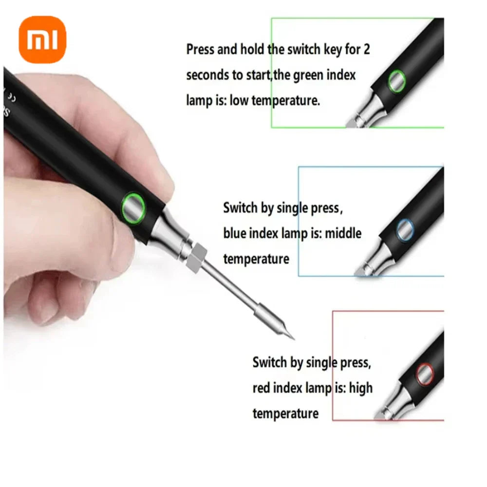 Электрический паяльник Xiaomi с беспроводной зарядкой, мини-портативный паяльник, ремонтные принадлежности, запчасти для инструментов, НОВЫЙ