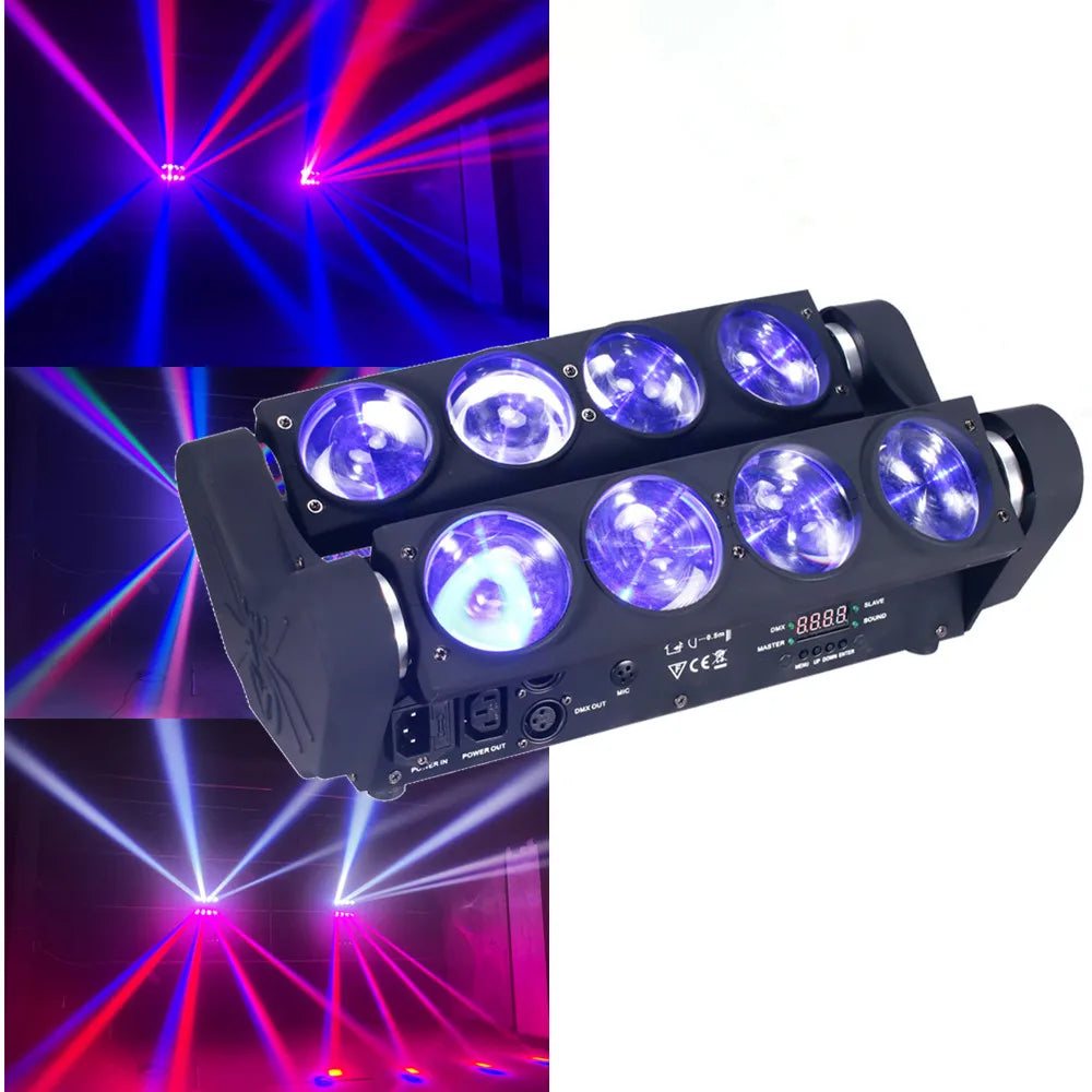 Светодиодный прожектор Spider Light RGBW 4-в-1 с функцией RGBW для вечеринок, DMX-управление, вращающаяся голова, сценический эффект