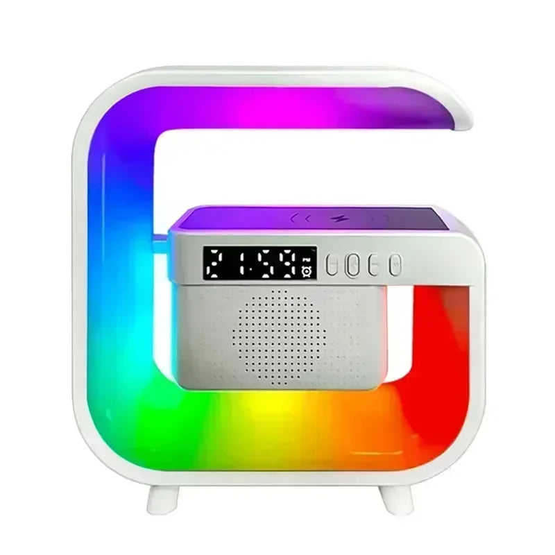 Многофункциональная беспроводная зарядная подставка с Bluetooth 5.0 динамиком, FM TF RGB-ночником, быстрая зарядная станция для iPhone, Samsung, Xiaomi