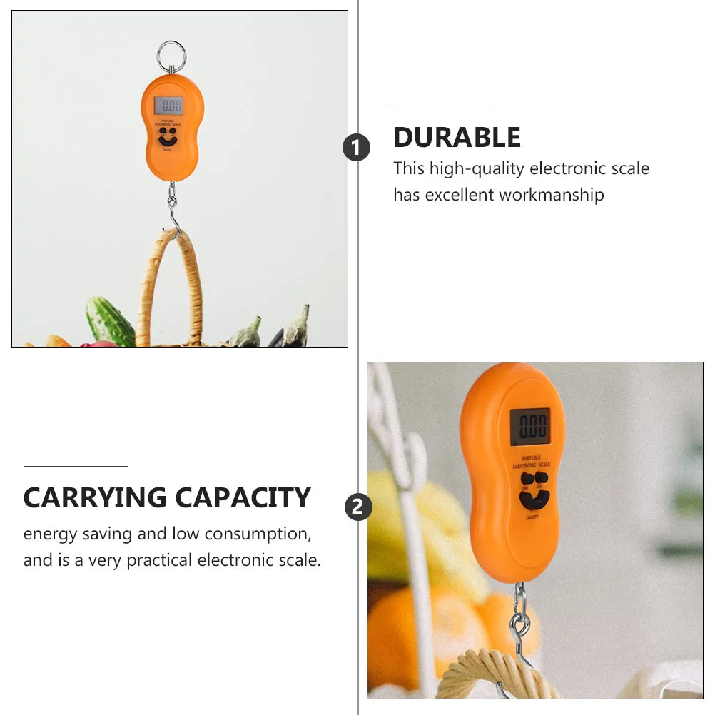Портативные электронные весы, небольшие, легкие, из АБС-стали, крючок для кухонной тыквы, низкое потребление энергии