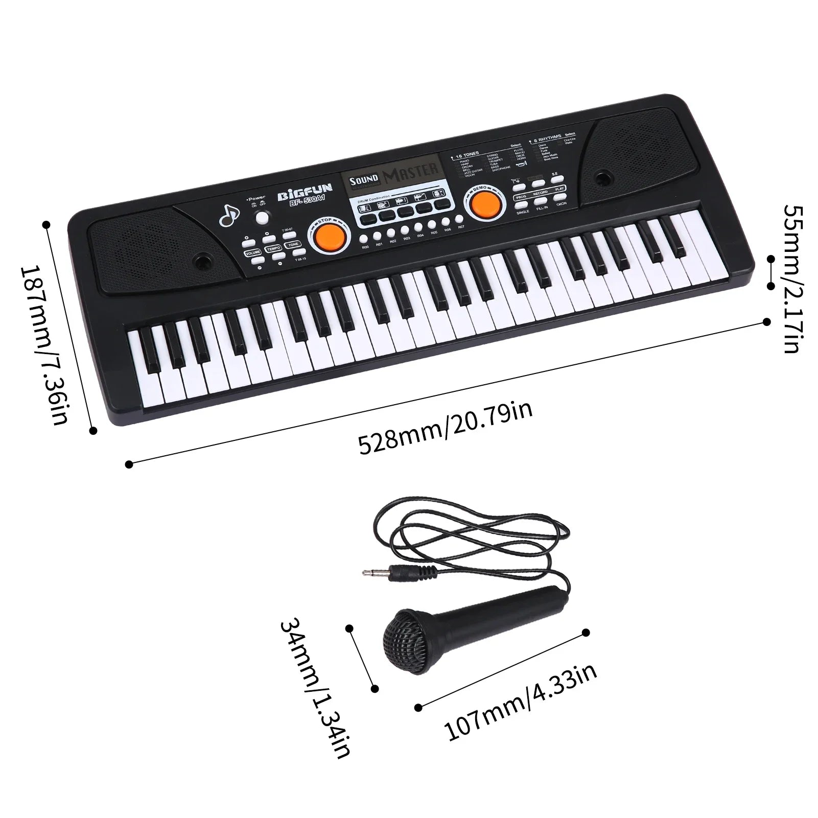 BIGFUN 37/49 клавиш USB электронная органная клавиатура пианино цифровая музыкальная электронная клавиатура с микрофоном черная