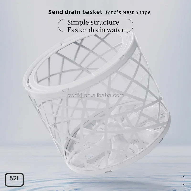 Портативная стиральная машина 52 л, складная мини-стиральная машина для нижнего белья и детской одежды