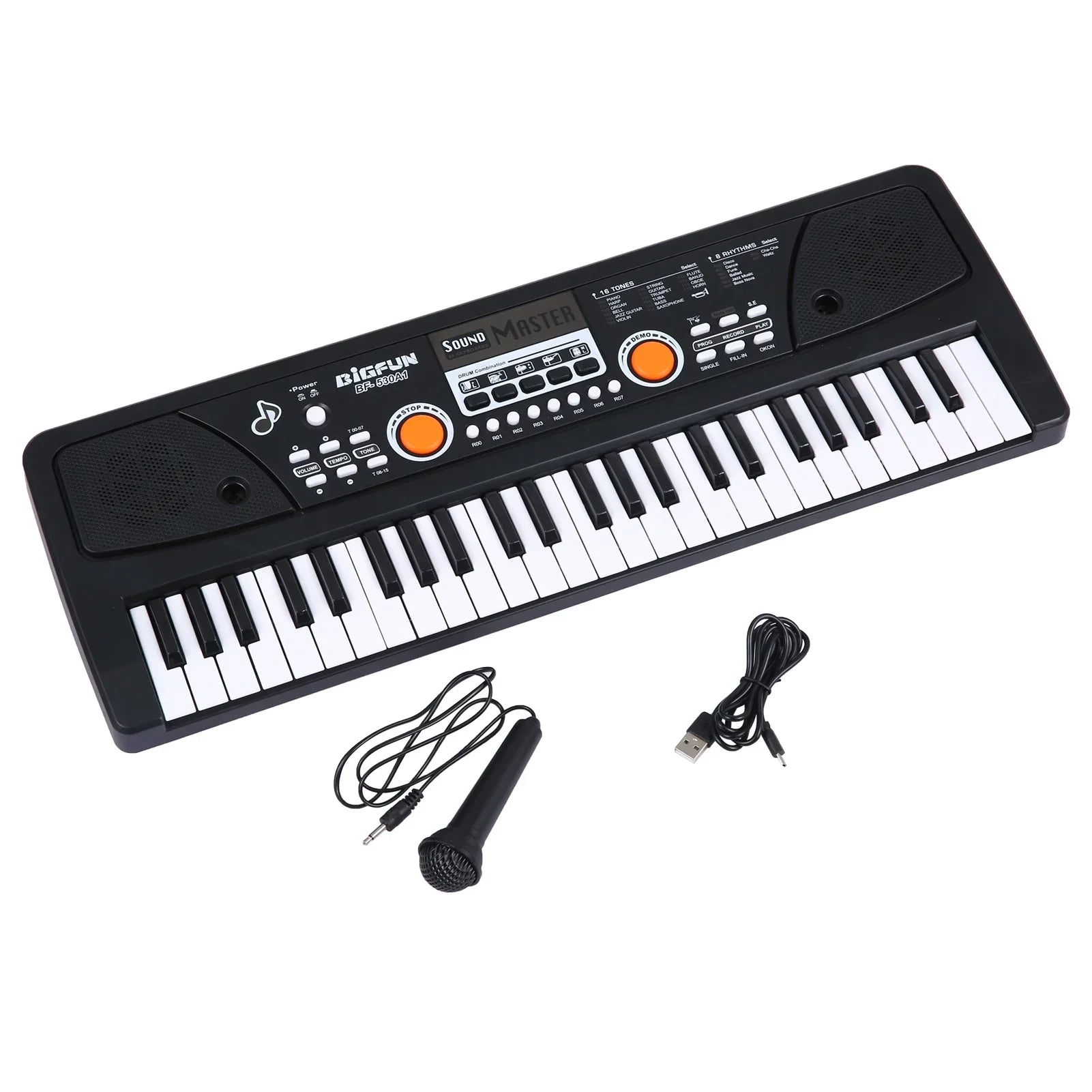 BIGFUN 37/49 клавиш USB электронная органная клавиатура пианино цифровая музыкальная электронная клавиатура с микрофоном черная