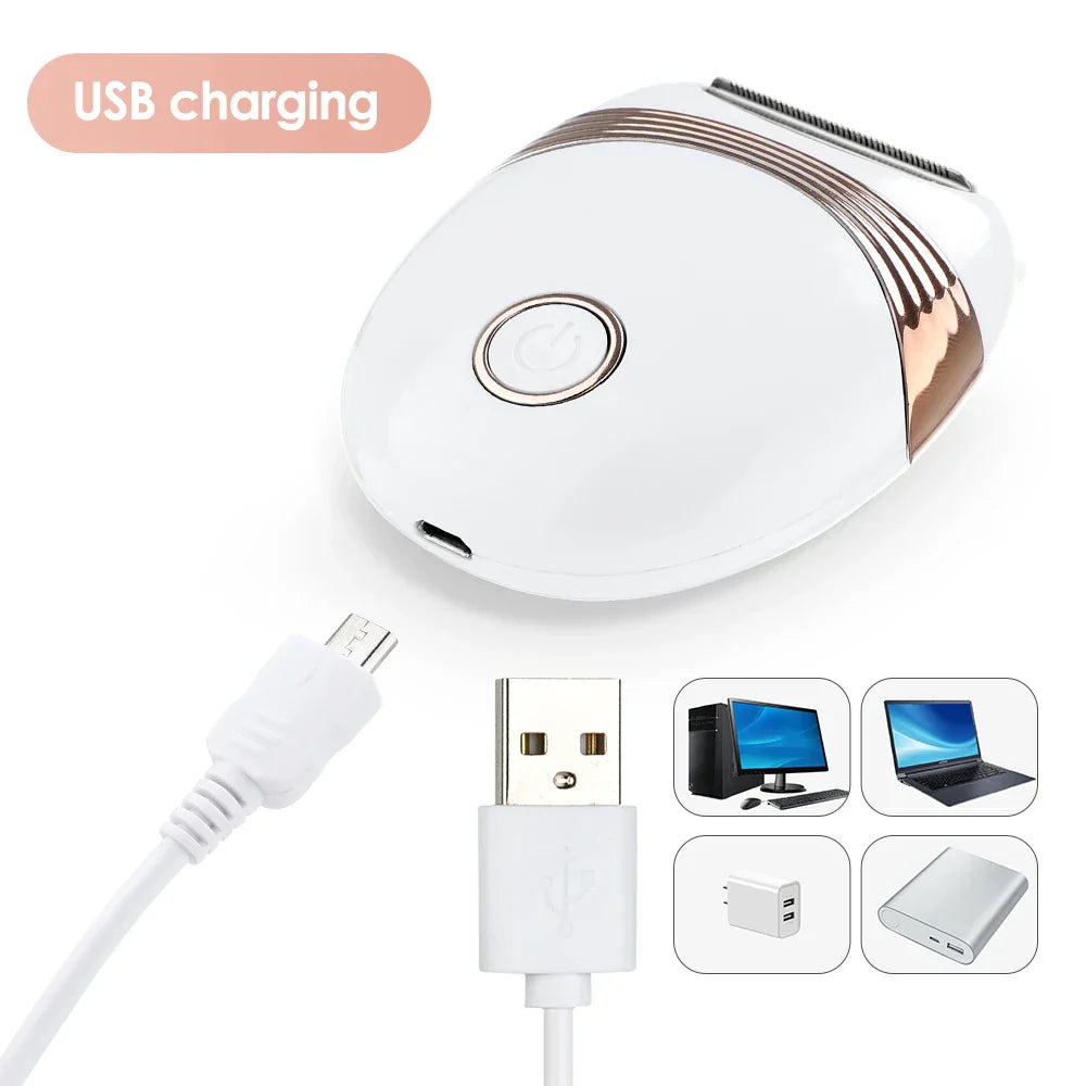 Женский электрический эпилятор USB-аккумулятор для бритья, бикини, подмышек, ног, лица, триммер для удаления волос, депилятор для тела, безопасная бритвенная машина