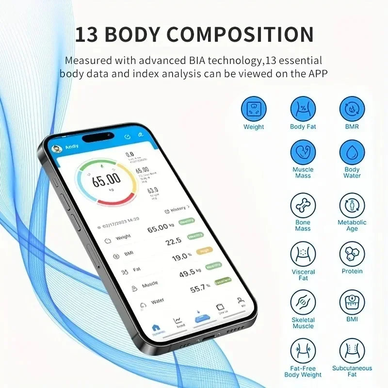 Электронные весы с функцией Bluetooth для взвешивания и зарядки, простые весы для измерения веса, бытовые весы для измерения жира в организме