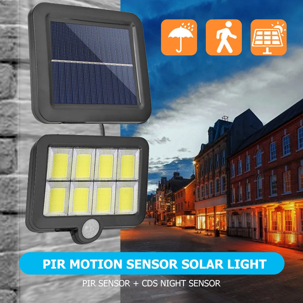 160LED Solar Powered Wall Light Waterproof Outdoor Motion Sensor Lighting Park Courtyard Fence Street Garden Decoration Lamp