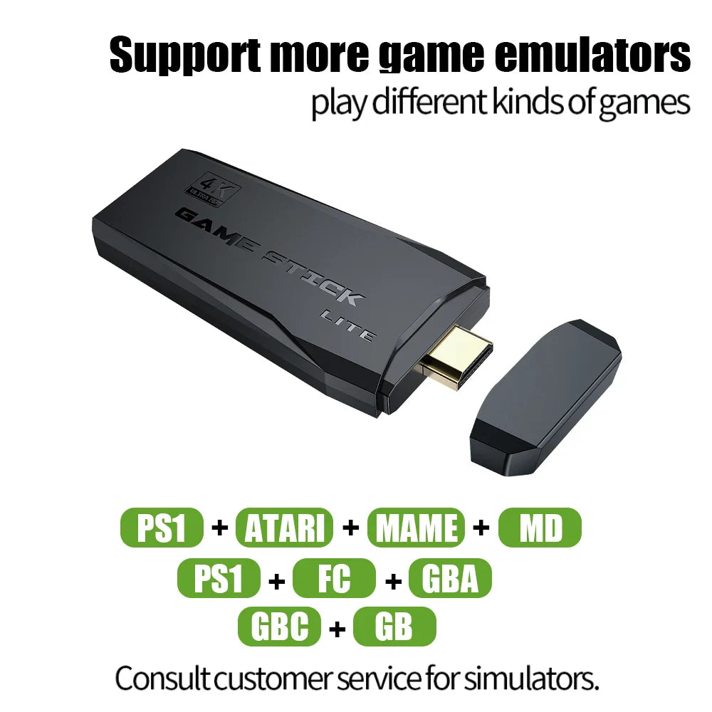 Video Game Sticks M8 Console 2.4G Dual Wireless Controller Game Stick 4K 10000 Games 64GB Retro Game for PS1 Christmas