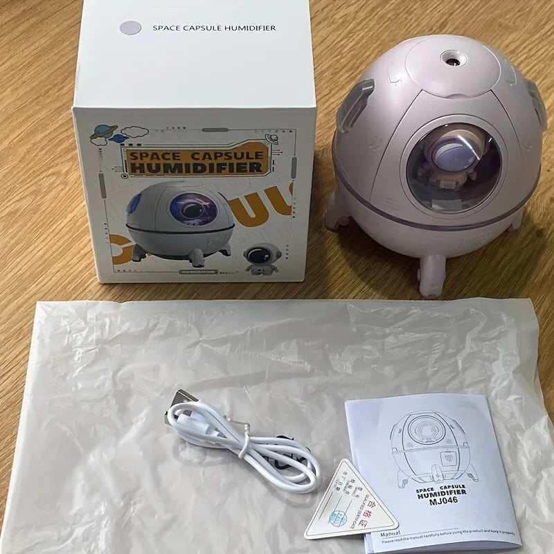 Portable Office Desktop USB Astronaut Space Capsule Air Humidifier Diffuser 220ML With Colorful Led Light