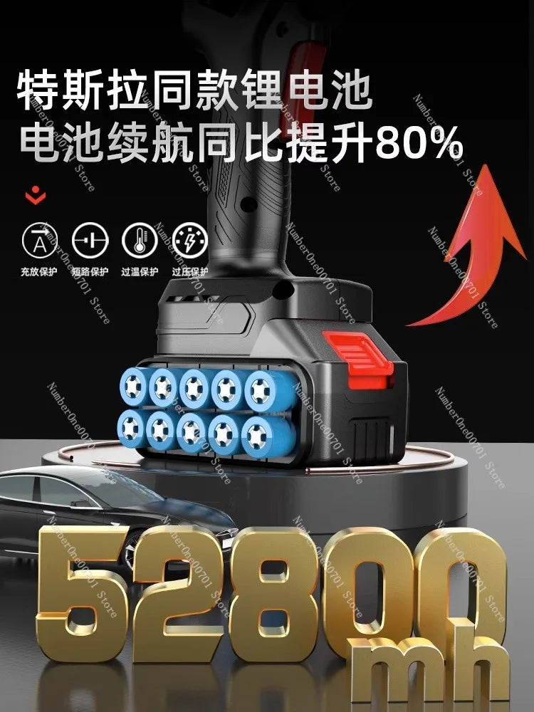 Аккумуляторная цепная пила, небольшая ручная литиевая батарея, большая емкость, пила для резки дерева, портативная пила для дома, дерево-артефакт