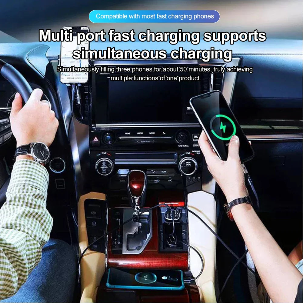 8 Ports 4usb 4PD 66W Car Charger PD Type C Fast Charging Auto Mobile Phone Adapter For iPhone Samsung Huawei Xiaomi QC 3.0