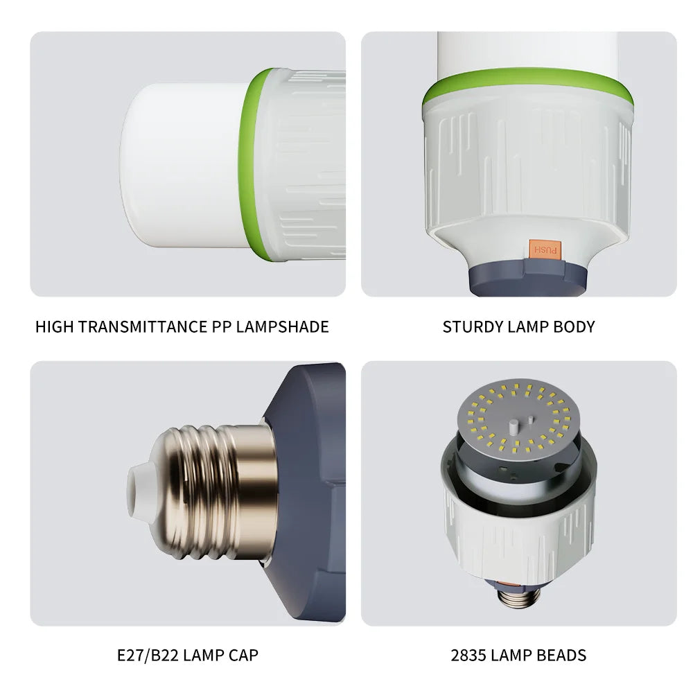 Светодиодная лампа высокой яркости, перезаряжаемая, аварийный светильник, крючок для кемпинга, рыбалки, портативный домашний аварийный фонарь, ночник