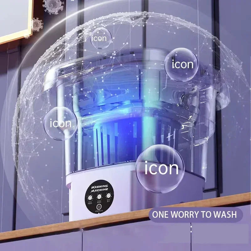 Портативная стиральная машина 9 л, маленькая, складная, с центрифугой для носков, нижнего белья, трусов, мини-стиральная машина для бытовой стирки