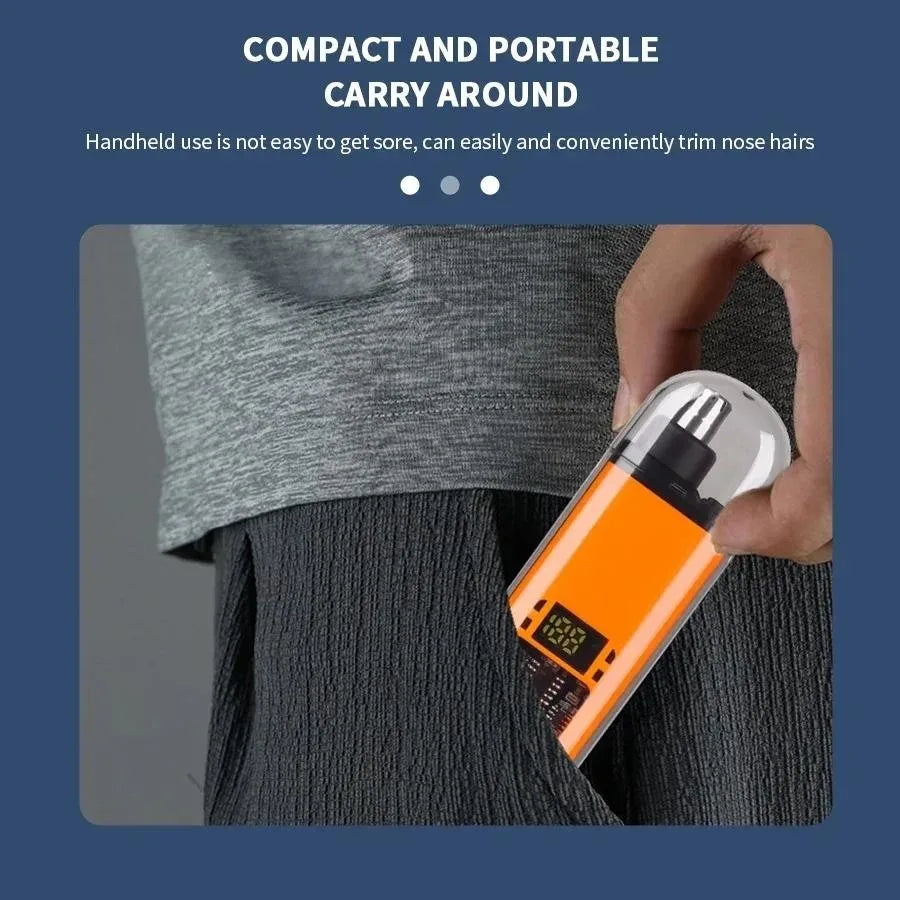 Перезаряжаемый триммер для волос в носу, USB-зарядка, двухсторонние лезвия, электрический портативный мужской мини-триммер для волос в носу, набор для ухода за лицом