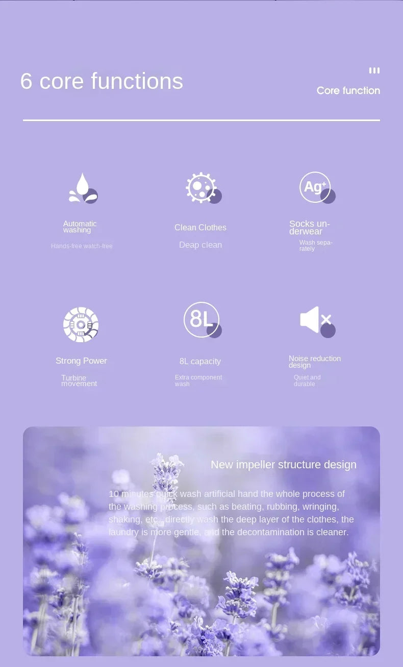 Портативная стиральная машина 9 л, маленькая, складная, с центрифугой для носков, нижнего белья, трусов, мини-стиральная машина для бытовой стирки