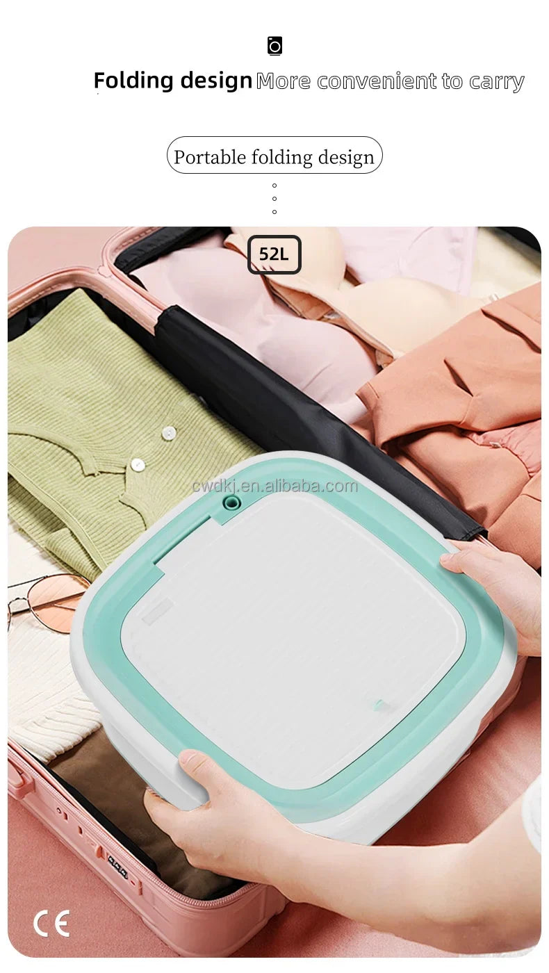 Портативная стиральная машина 52 л, складная мини-стиральная машина для нижнего белья и детской одежды