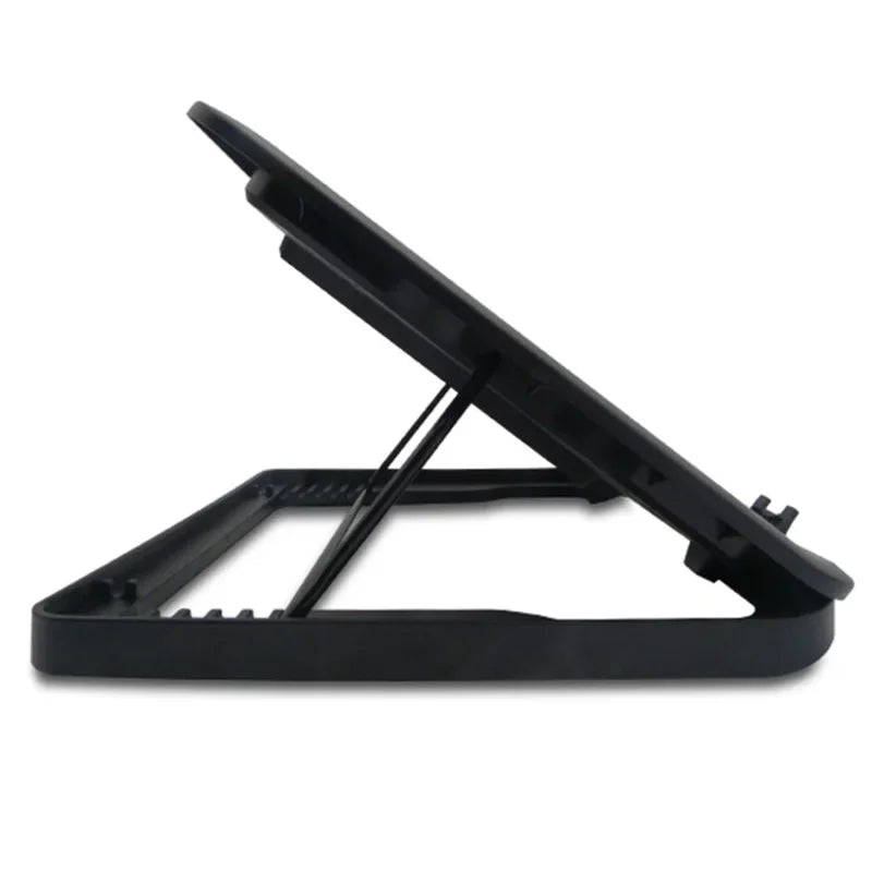 Тихая охлаждающая подставка для ноутбука со светодиодной подсветкой, периферийными устройствами для ноутбука Macbook, 2 USB-портами и пятью большими вентиляторами.