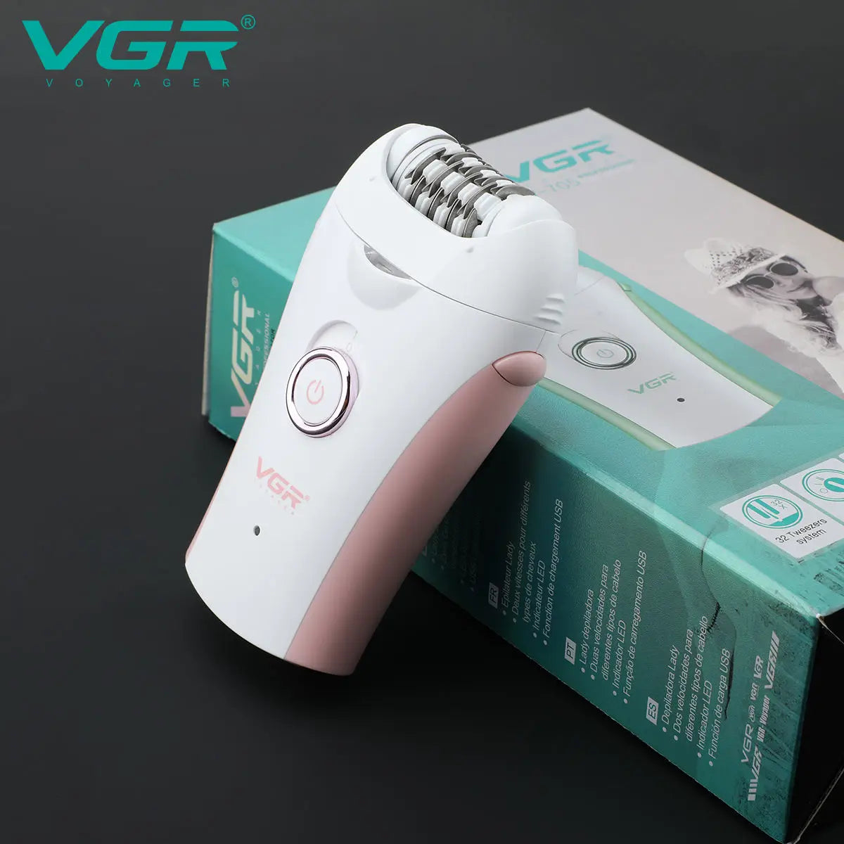 Эпилятор VGR 705, профессиональный эпилятор для удаления волос, аккумуляторный эпилятор для женщин, портативный электрический эпилятор