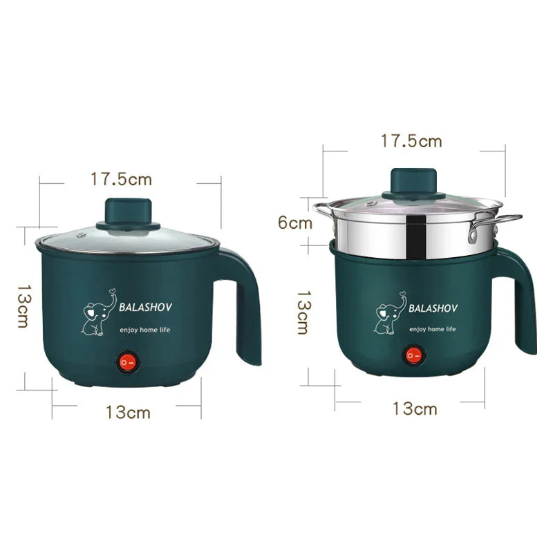 Mini Electric Cooker For Home Kitchen 2 People Food Noodle Single/Double Layer Multifunction Non-stick Pan steam Cooking Machine
