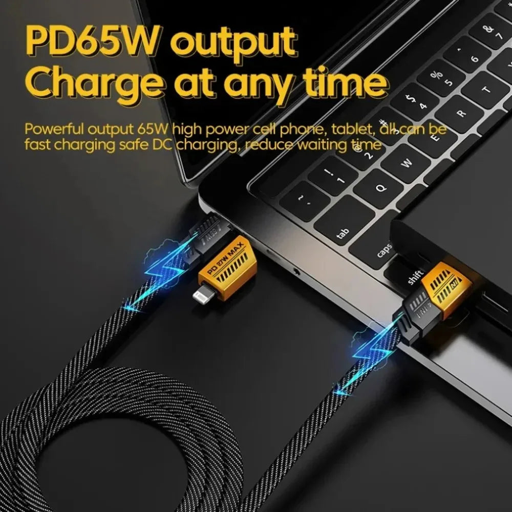 4 In 1 USB Type C Cable 6A Fast Charging for Huawei Redmi Samsung iPhone 16-12 11 Travel Wall Portable USBC Data Cord for Phone