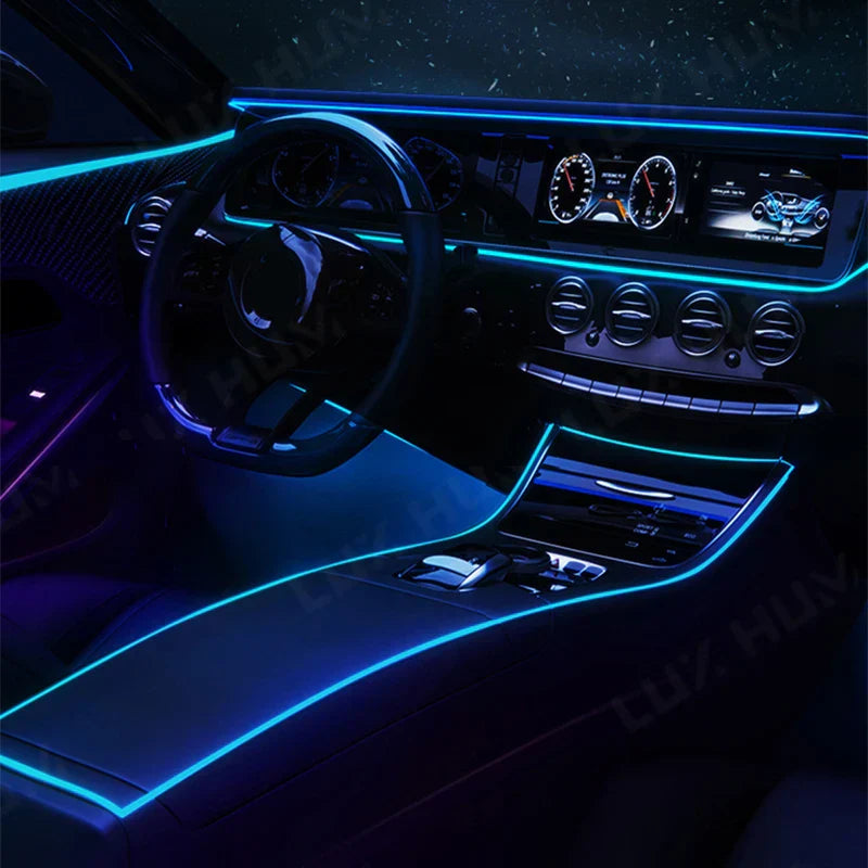 5-метровая подсветка салона автомобиля с USB-портом/прикуривателем, гибкая светодиодная лента для создания атмосферных эффектов, универсальная одноцветная неоновая лампа для автомобиля