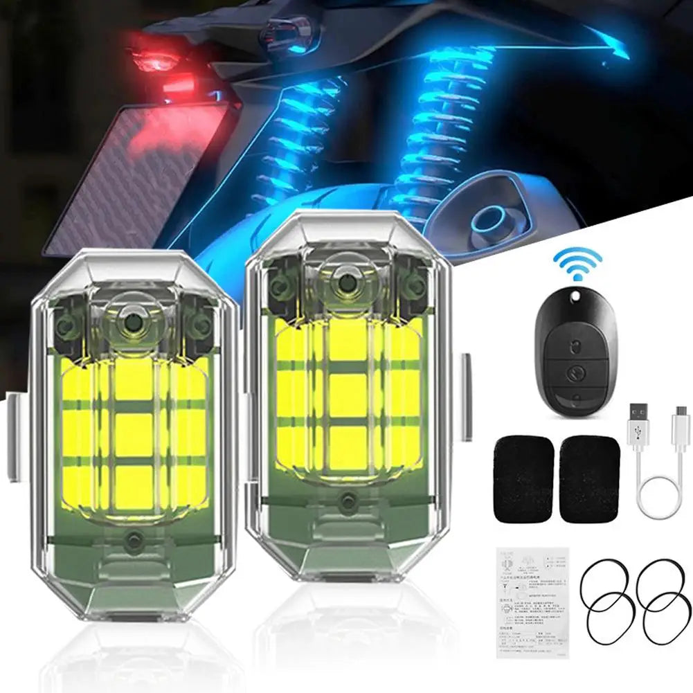 Беспроводной светодиодный стробоскоп для мотоцикла с дистанционным управлением, навигационный индикатор для самолета, автомобиля, велосипеда, дрона