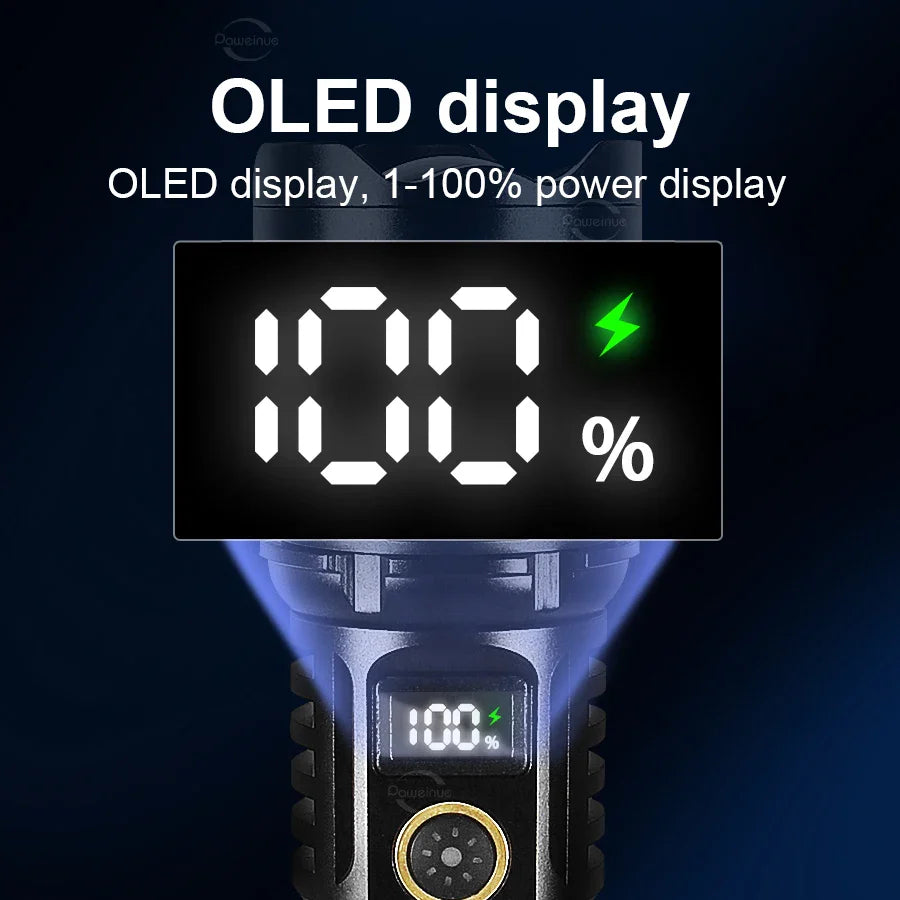 Светодиодный фонарь высокой мощности P90 800 Вт, дальний свет 3000 м, тактический, сверхмощный светодиодный фонарь, ручной фонарь для кемпинга с возможностью масштабирования