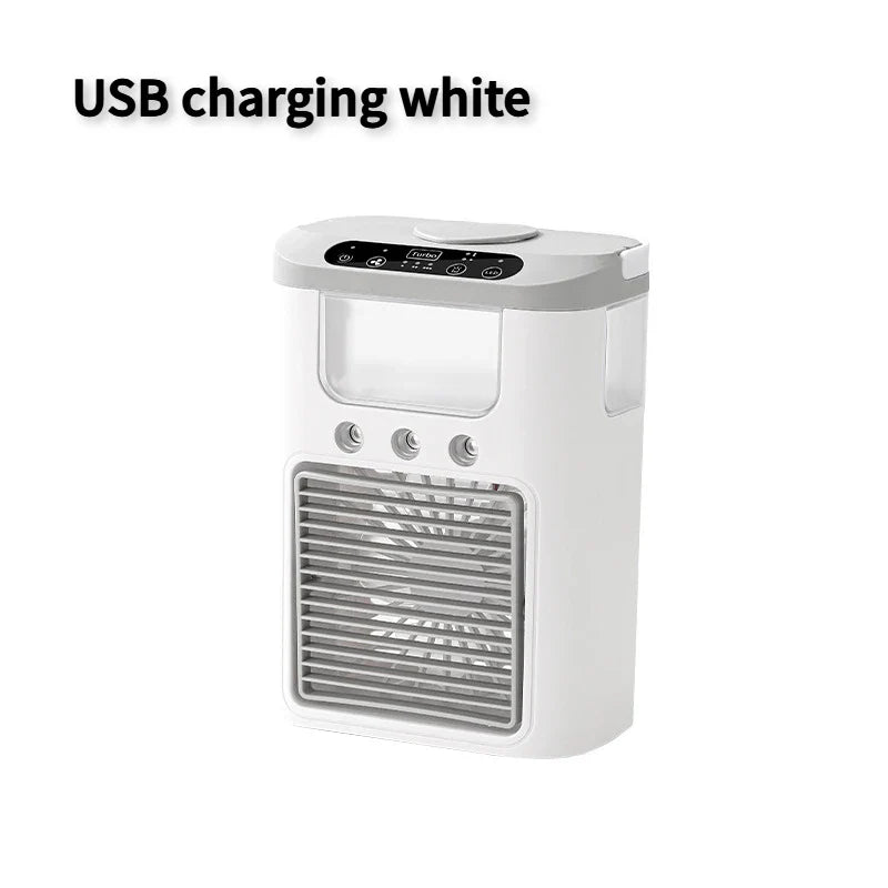 Новый мини-портативный бытовой увлажнитель воздуха с тремя струями, USB-вентилятор, светодиодный ночник, охладитель воздуха, настольный охладитель воздуха