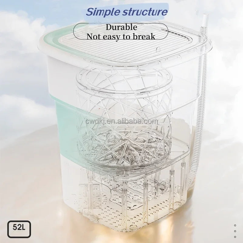 Портативная стиральная машина 52 л, складная мини-стиральная машина для нижнего белья и детской одежды