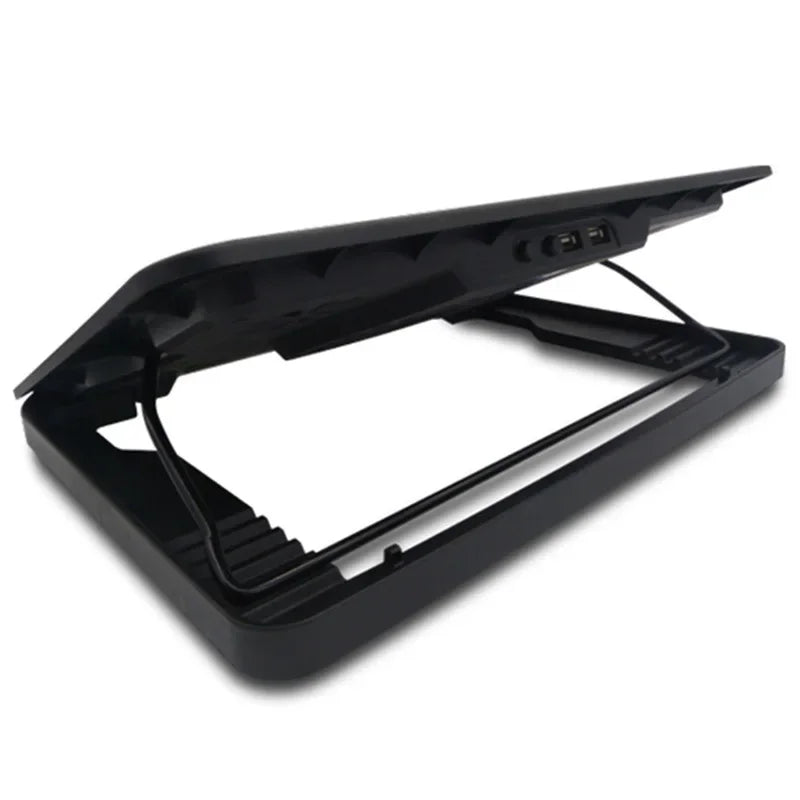 Тихая охлаждающая подставка для ноутбука со светодиодной подсветкой, периферийными устройствами для ноутбука Macbook, 2 USB-портами и пятью большими вентиляторами.