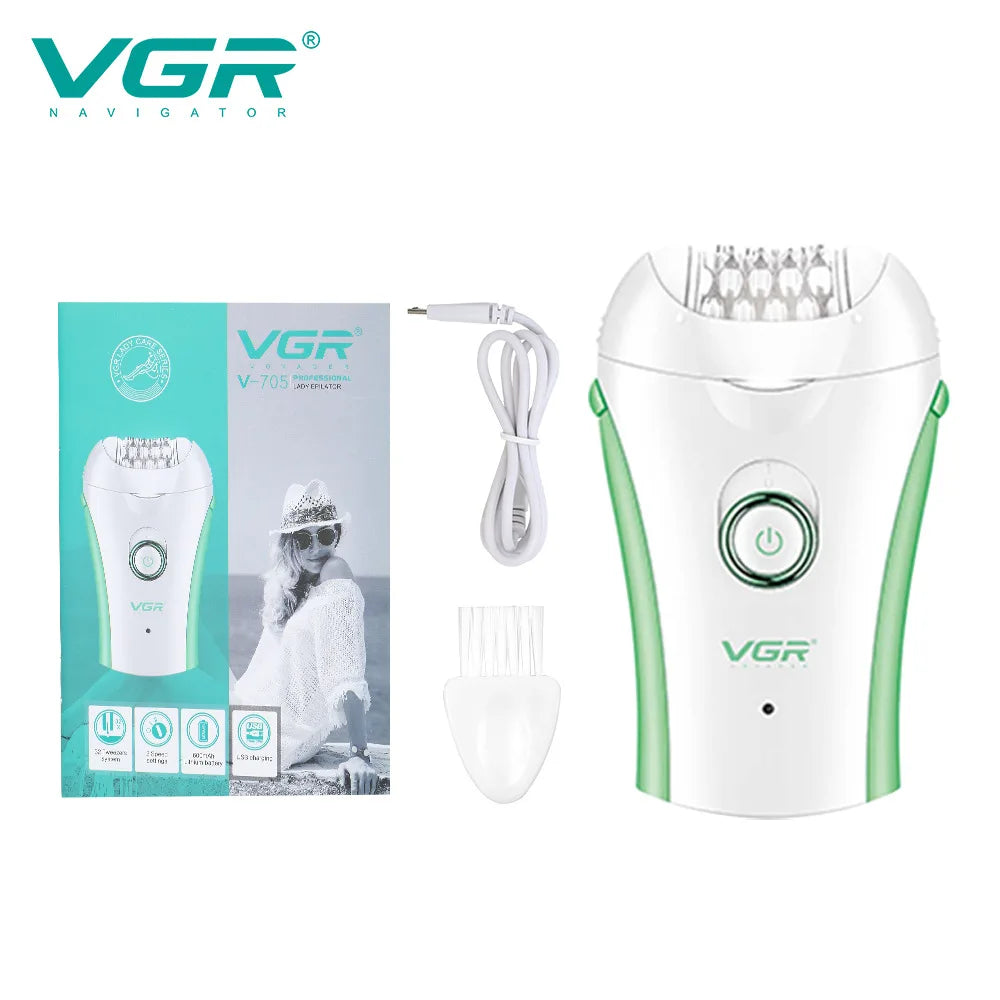 Эпилятор VGR 705, профессиональный эпилятор для удаления волос, аккумуляторный эпилятор для женщин, портативный электрический эпилятор