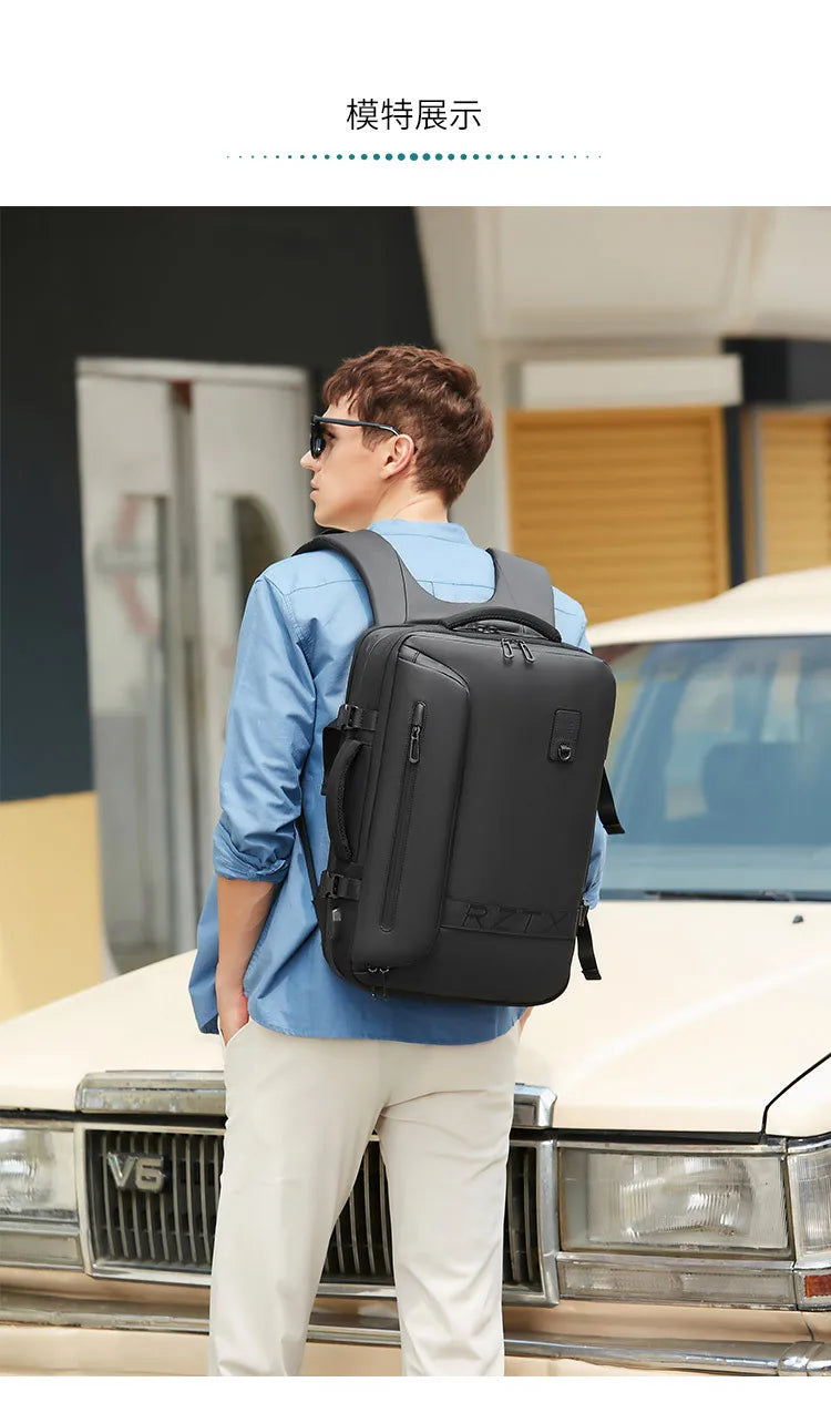 Travel Men Expanded Laptop Backpack vacuum compression hiking Backpack USB charging Business Large Capacity Backpack For Pumps