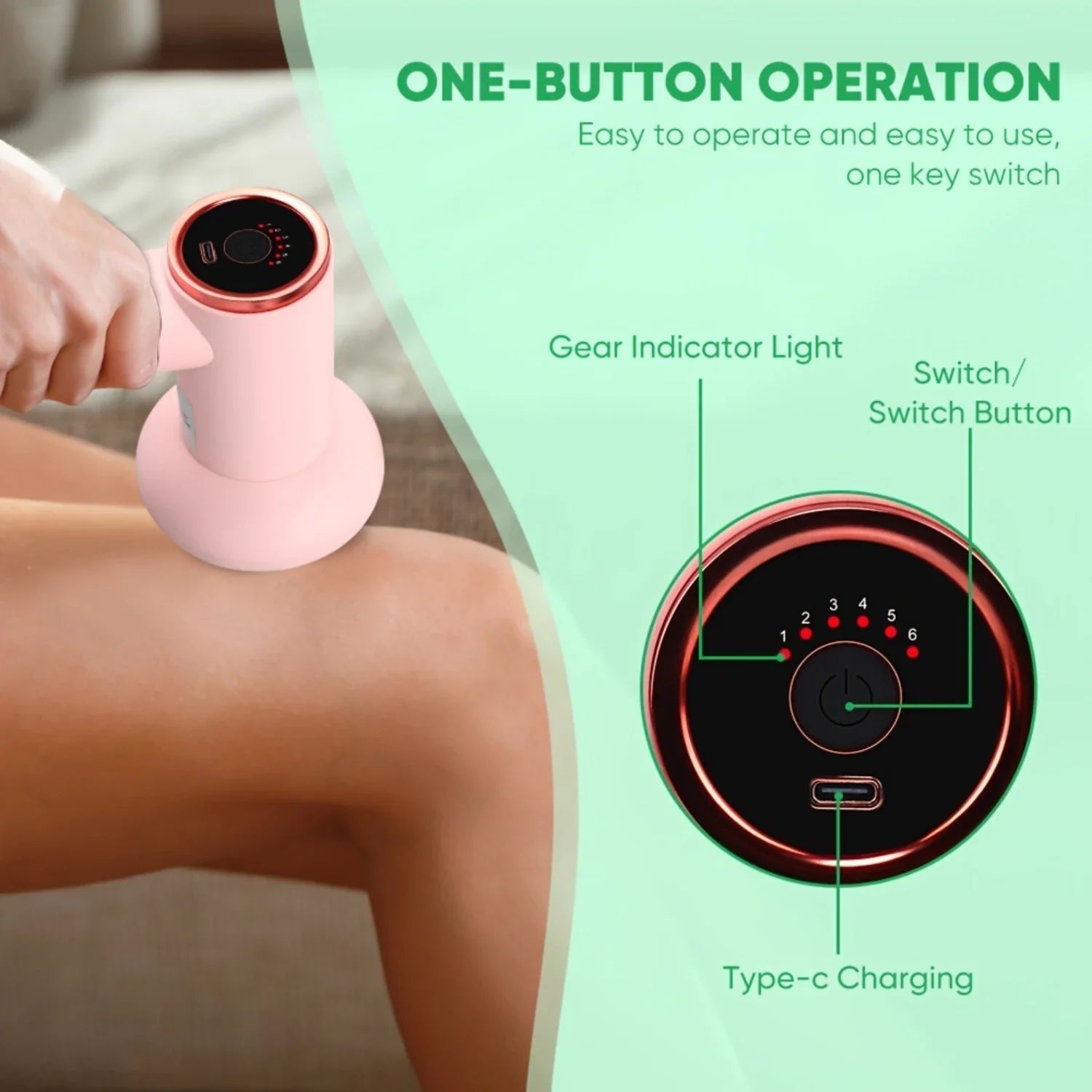 Professional Deep Tissue Massage Gun -  Vibrating Massager for Full Body, Abdomen, Legs, Waist - Handheld Multifunctional Beauty