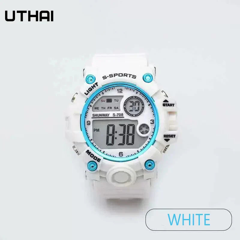 UTHAI CE133 Новые детские электронные часы, спортивные часы из желе, водонепроницаемые, с будильником, многофункциональные
