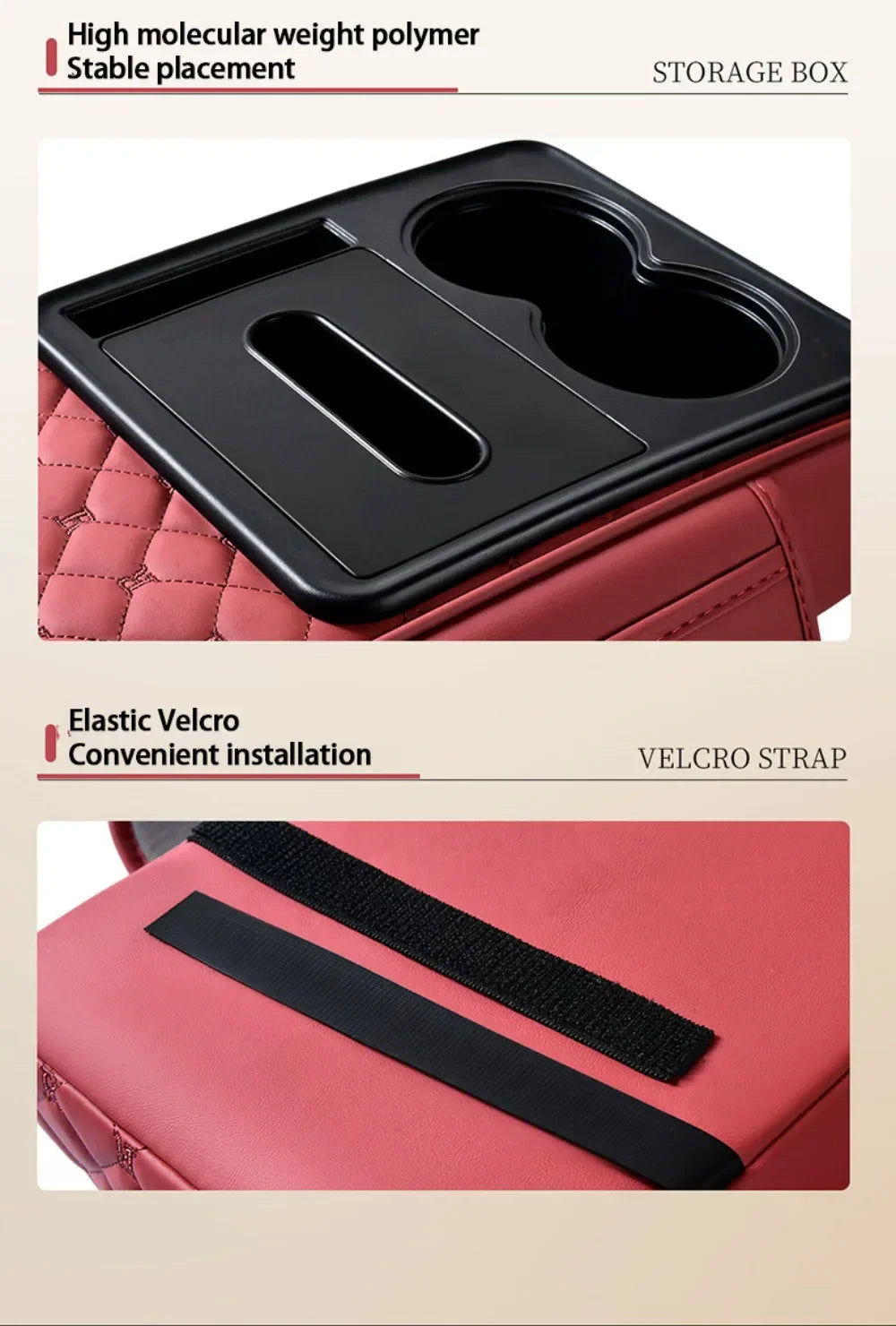 Портативная подушка для подлокотника центральной консоли из искусственной кожи, многофункциональная, увеличивающая высоту, с подстаканником и коробкой для салфеток