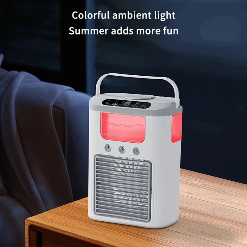 Новый мини-портативный бытовой увлажнитель воздуха с тремя струями, USB-вентилятор, светодиодный ночник, охладитель воздуха, настольный охладитель воздуха